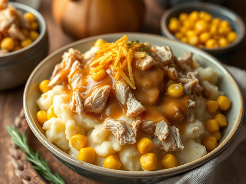 Mashed Potato and Chicken Gravy Bowls&nbsp;Recipe